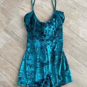 Blue/Green (Turquoise) Velvet Dress